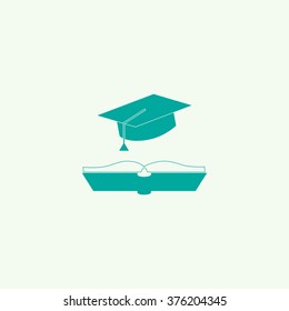 cap and book, education icon