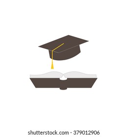 cap and book, education icon