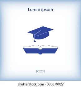 cap and book, education icon