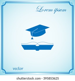 cap and book, education icon