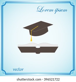 cap and book, education icon