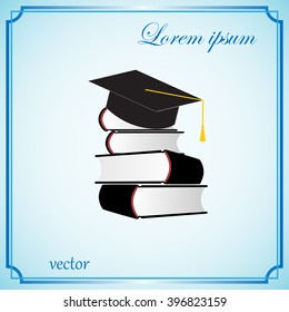 cap and book, education icon