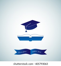 cap and book, education icon