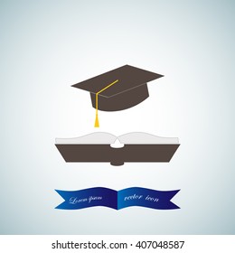 cap and book, education icon