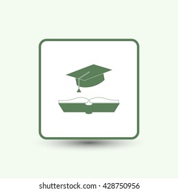 cap and book, education icon