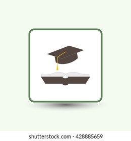 cap and book, education icon