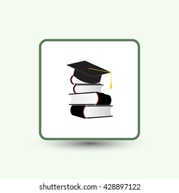 cap and book, education icon