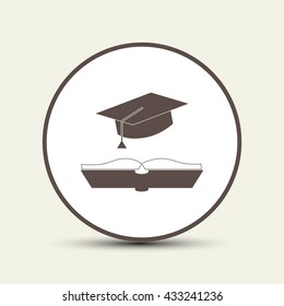 cap and book, education icon