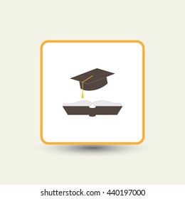 cap and book, education icon