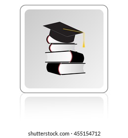 cap and book, education icon