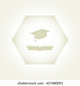 cap and book, education icon
