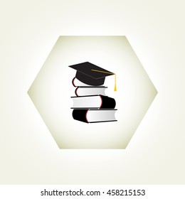 cap and book, education icon