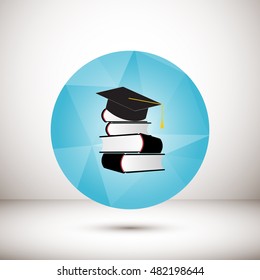 cap and book, education icon