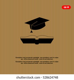 cap and book, education icon