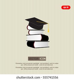 cap and book, education icon