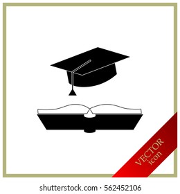 cap and book, education icon