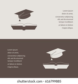 cap and book, education icon