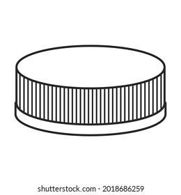Cap-Flasche, Vektorsymbol.Outline Vektorsymbol einzeln auf weißem Hintergrund, Verschlusskappe Flasche.
