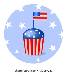 Cap cake for independence day, 4 july. 