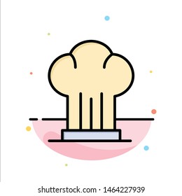 Cap, Chef, Cooker, Hat, Restaurant Abstract Flat Color Icon Template. Vector Icon Template background