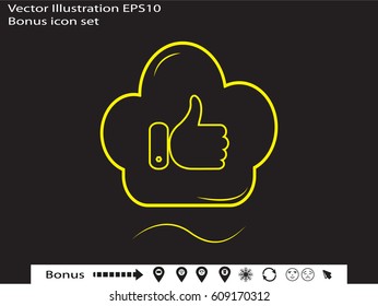 cap chef thumbs up icon, vector illustration eps10