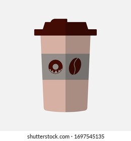 Сoffee cap and cup. Flat design. Simple vector modern icon design illustration