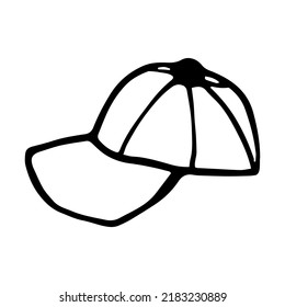 Dibujo vectorial de estilo de doodle de casquillo aislado en fondo blanco