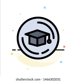 Cap, Education, Graduation Abstract Flat Color Icon Template. Vector Icon Template background