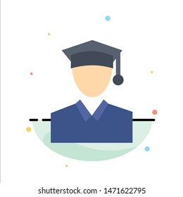Cap, Education, Graduation Abstract Flat Color Icon Template