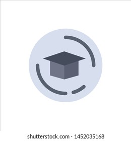 Cap, Education, Graduation  Flat Color Icon. Vector icon banner Template