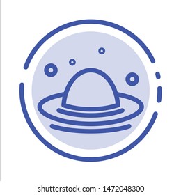 Cap, Fashion, Hat, Spring Blue Dotted Line Line Icon