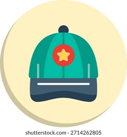 Cap Flat Circle Style Icon