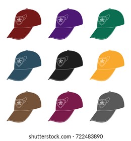 Cap football fan.Fans single icon in black style vector symbol stock illustration.