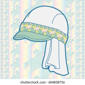 Cap with geometric pattern