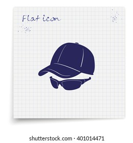 Cap and glasses icon.