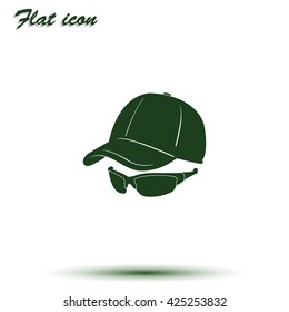 Cap and glasses icon.