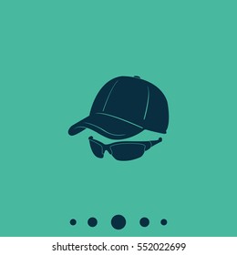 Cap and glasses icon.