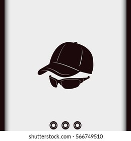 Cap and glasses icon.