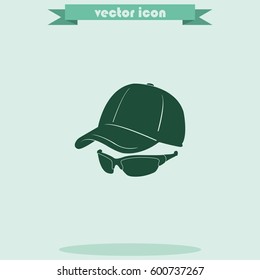 Cap and glasses icon.