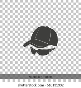 Cap and glasses icon.