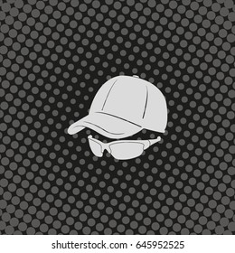 Cap and glasses icon.