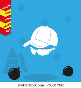 Cap and glasses icon.