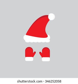 cap and gloves Santa Claus