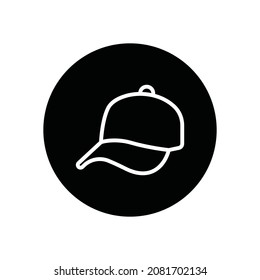 Mütze-Glyphe-Symbol einzeln auf weißem Hintergrund
