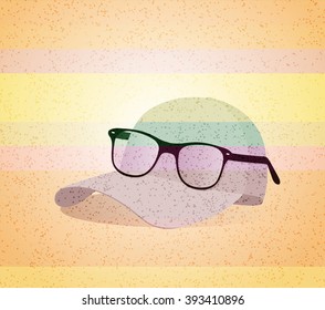 Cap with goggles on the visor.Vector illustration