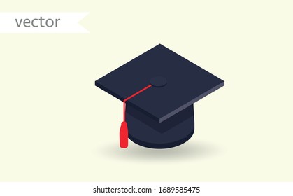 Cap graduate isometric icon vector graphic illustration