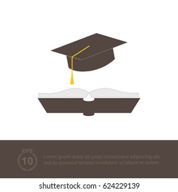 cap graduation and book, education symbol,