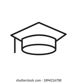 Cap, Graduation, University, School, Vector Icon, Isolated On White Background, Vector Illustration