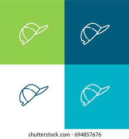 Cap green and blue material color minimal icon or logo design