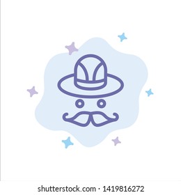 Cap, Hat, Canada Blue Icon on Abstract Cloud Background